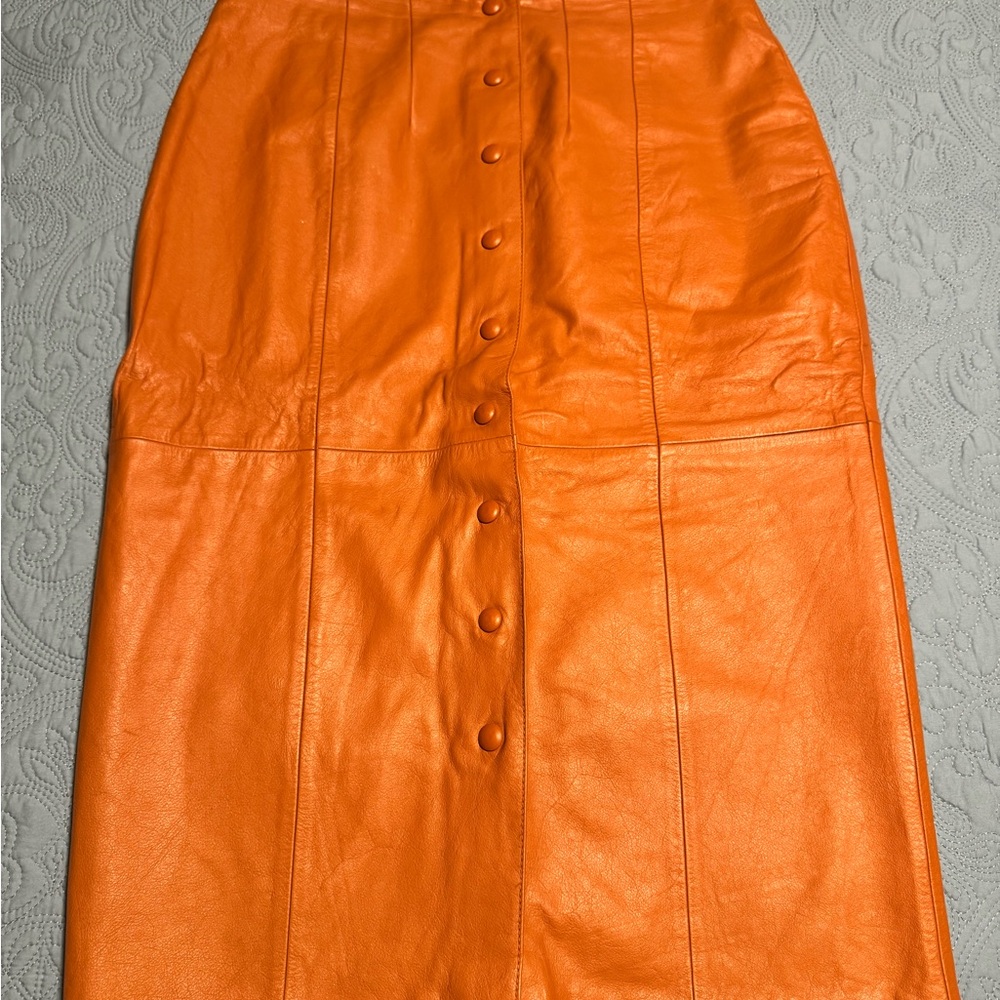 Diana Marco Leather Midi Skirt